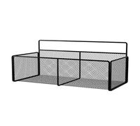 Amosfun Estante de Almacenamiento para Baño de Hierro, 1 Set, Negro 29cm | Montaje sin Taladro, Diseño Mural Compacto, Curva Suave y Pvc, para Lavabo y Orden Diario