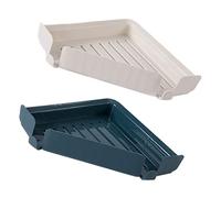 Amosfun Estante De Baño De Esquina 2pcs Organizador Sin Perforación Almacenamiento De Cocina Adhesivo Fuerte Carga