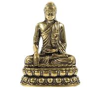 Amosfun Estatua De Buda De Latón 1.77 Pulgadas Figura De Bodhidharma Patriarca Adorno De Escritorio Compacto para Decoración del Hogar Oficina Meditación Regalo