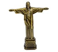 Amosfun Estatua De San Jesus Cruz Ortodoxa SMO Estatua De La Virgen Rosario Católico Hombres Decoración De La Estatua Torre Medalla Collar De Crucifijo Luz De Noche Cruzada Golden Aleación