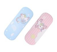 Amosfun Estuche Rígido para Gafas Unicornio 2 Piezas, Caja Ligera y Resistente de Pu Diseño de Dibujos Animados Colorido, Organizador Portátil para Gafas de Viaje y Uso Diario
