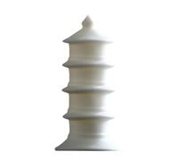 Amosfun Exquisita Pagoda Artificial Artesanal De Cerámica Blanca Mini Adorno Paisajístico para Decoración De Jardín.