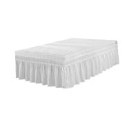 Amosfun Falda Plisada De Cama Volantes Elástica 150x200 40 Cm Poliéster Blanco Protección Polvo Hogar Hotel Accesorios