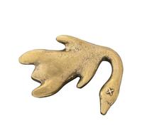 Amosfun Figura de Pato Asado de Pekín de Latón Envejecido Estatua Decorativa Vintage para Mesa Artesanía de Metal para Decoración Feng Shui Sala y Cocina Adorno Único de Animal Chino