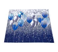 Amosfun Fondo de Fotografía Azul de Vinilo Globos para Decoración de Cumpleaños, Tapiz para Eventos y Reuniones Familiares, Cortina Resistente y Fácil de Usar