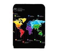 Amosfun Funda Protectora de Maleta Mediana 22-24 Pulgadas Elástica Poliéster y Spandex Diseño de Mapa Global para Viaje, Cubierta Anti-Polvo y Protector de Equipaje Cremallera Lateral