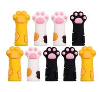 Amosfun Fundas de Silicona para Tijeras de Cutícula Diseño Gato 9 Piezas Antideslizantes Protección Manos y Uñas Accesorios Manicura Colores