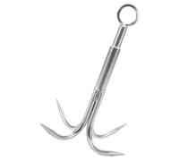 Amosfun Gancho de Acero Inoxidable Gancho de Agarre Potente de 4 Garras Herramienta Resistente y Versátil para Pesca y Rescate para Supervivencia y Emergencias