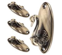 Amosfun Ganchos para Cortinas Estilo Cisne de Aleación de Zinc, 4 Unidades en Tono Bronce, Sujetadores Metálicos Vintage para Sala, Dormitorio y Accesorios de Ventana Decorativos