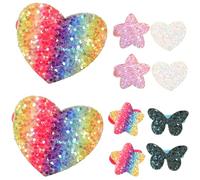 Amosfun Gomas Pelo Elásticas Purpurina para Niñas, 5 Pares de Coleteros de Colores Arcoíris Degradados Estrellas y Corazones, Suaves y Resistentes, Ideales para Fiestas y Uso Diario