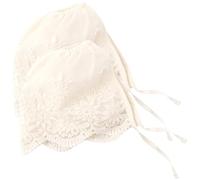 Amosfun Gorro de Seda Con Encaje Para Bebé - Sombrero Para Dormir Con Ojales y Cordón 2 Piezas