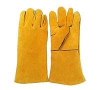 Amosfun Guantes a Prueba de Mordeduras y Forro Cómodo de Cuero Amarillo Doble Capa Protectora para Mayor Seguridad para Entrenamiento de Mascotas y Loros
