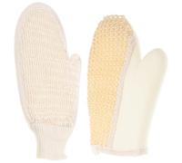 Amosfun Guantes Exfoliantes de Sisal y Mezcla de Lino y Algodón, 2 Piezas (25x17 Cm y 21x18 Cm), Manoplas para Baño y Ducha, Exfoliación Corporal Natural para Piel y Limpia, Uso