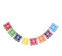 Amosfun - Guirnalda de banderines de plástico para Colgar del Día de los Muertos, diseño Cuadrado, para Fiestas mexicanas