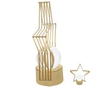 Amosfun Guirnalda De Estrellas para Decoración De Escritorio Adorno De Estrella De Cinco Puntas De Cristal Dorado Decoración De Estrellas De Hierro