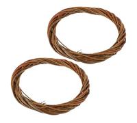Amosfun Guirnaldas de Mimbre Natural 2 Piezas de 30 CM Base Circular para Manualidades Adornos Decorativos para Puertas y Decoración de Fiestas Suministros para Bricolaje y Decoración