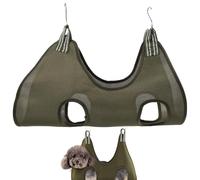 Amosfun Hamaca para Mascotas Transpirable de Poliéster, Cama Colgante Elevada para Gatos y Cachorros, Cama Portátil para Aseo y Corte de Uñas, Color Verde Militar, Resistente y Lavable