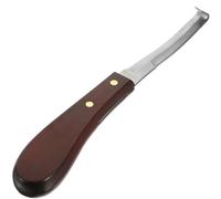 Amosfun Herramienta Profesional Cuchillo Resistente al Desgaste de Acero Inoxidable y Madera para Recortar Cascos de Caballos para Pezuñas en Granjas
