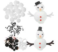 Amosfun Juego Completo para Hacer Muñecos De Nieve Mini Sombreros y Nariz De Plástico