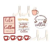 Amosfun Juego de 1 Adorno Decorativo de Café Estilo Rústico para Mesa, Bandejas Escalonadas sin Bandeja, Accesorio para Cafetería y Decoración de Cocina, Adecuado para Fiesta y Centro