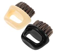 Amosfun Juego de 2 Cepillos para Bigote y Cuello con Cerdas Suaves de Pelo de Cerda, Cepillo Facial Portátil para Hombres, Adecuado para Limpieza de Barba y Peinado Pompadour Retro, Color
