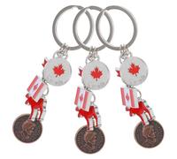 Amosfun Juego de 3 Llaveros Decorativos Bandera Canadiense, Aleación de Zinc Resistente, Tamaño Compacto, para Familia, Amigos y Compañeros, Adecuado para Organización Diaria y Obsequio
