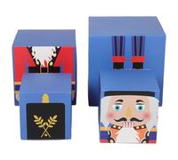 Amosfun Juego De Cajas Nido Apilables De Navidad Decoraciones De Cascanueces Almacenamiento Decorativo