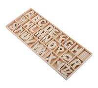 Amosfun Juego de Letras de Madera Bandeja de Almacenamiento, Letras de Madera para Manualidades Diy, Tamaño Mediano, Material Natural sin Tratar, Adecuado para Educación Temprana