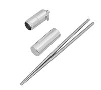Amosfun Juego de palillo inoxidable almuerzo plegable doblar Chopsticks de tamaño de viaje cubiertos reutilizables bolsas reutilizables para palillos acero inoxidable 304