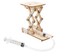Amosfun Juguete Hidráulico Educativo para Niños Kit De Ciencia con Plataforma Elevadora De Madera Natural De 8.7 Pulgadas para Aprender Hidráulica Y Presión De Aire