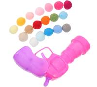 Amosfun Juguete Interactivo de Entrenamiento para Gatos Lanzador y 30 Balones de Peluche Multicolor, Material Felpa y PP, Bola de Silenciosa para Ejercicio y Diversión en Color Aleatorio