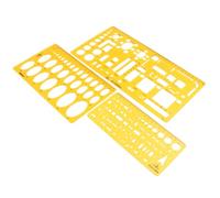 Amosfun Kit de 3 Plantillas para Dibujo Profesional de Arquitectura y Diseño Artístico, Regla Multifuncional para Trabajos Escolares y Proyectos de Ingeniería