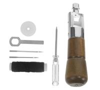 Amosfun Kit de Herramientas para Trabajar Cuero Diy, Punzón Manual Aguja y Punzón Cónico, 2 Piezas para Costura y Reparación de Artesanía en Cuero, Adecuado para Manualidades y Bricolaje