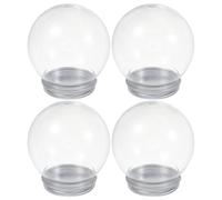 Amosfun Kit DIY Bolas De Nieve Transparentes 4 Piezas para DecoracióN Navideña Bola De Nieve De PláStico Redonda para Manualidades Y Almacenamiento 4.4 Pulgadas