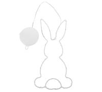 Amosfun Lámpara Decorativa de Ventana con Forma de Conejo de Pascua, Luces LED de Neón con Ventosa, sin Pilas, Diseño Pastel de Conejito Orejas Rectas para Decoración Interior de Fiesta