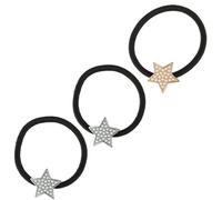Amosfun Lazos Cabello Perlas y Estrellas de Aleación, Set de 3 Piezas (2 Plateados 1 Dorado), Coleteros Delicados y Resistentes para Uso Diario, Fiesta y Obsequio