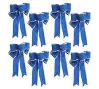 Amosfun Lazos Navideños Decorativos Grandes Azules Purpurina para Árbol, Puerta y Guirnalda, 8 Piezas, Decoración de Fiesta y Hogar, Accesorios Colgantes para Navidad
