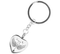 Amosfun Llavero Colgante de Corazón para Cenizas de Mascotas en Acero de Titanio Plata, Pequeño y Funcional para Memorial