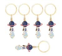 Amosfun Llavero de Astronauta para Mochila 5 Piezas Diseño Planetario Metálico, Accesorio Ligero y Compacto para Decoración de Mochilas, Bolsos y Regalos Temáticos de Fiesta