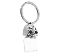 Amosfun Llavero de Calavera para Cenizas de Mascotas Tapa Abierta, Decoración de Llavero en Metal y Vidrio, Fácil de Colocar en Bolsillos o Bolso