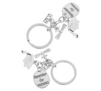 Amosfun Llavero de Graduación de Aleación de Zinc Diseño de Libro y Birrete, Mini Llavero Metálico 2 Piezas para Obsequio y Recuerdo en Fiestas de Temporada de Graduación