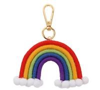 Amosfun Llavero de macramé arcoíris para niñas y mujeres, bolso de mano, bolso de mano para coche