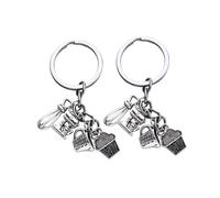 Amosfun Llavero de Metal Creativos 2 Piezas Diseño de Batidor y Pastel, Porta Llaves Original para Decoración de Bolsos, Mochilas y Llaves de Coche, Obsequio Temático Repostería