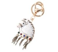 Amosfun Llavero de Metal Vintage Colgante de Caballo y Borla, Diseño Tradicional Chino para Mochilas y Bolsos, Accesorio del Año 2026, Obsequio Zodiacal de Riqueza y Buena Fortuna