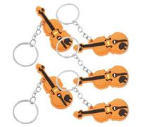 Amosfun Llavero de Violín , Colgante de Instrumento Musical 5 Piezas Naranja , Aleación de Zinc y Plástico , Adorno Colgante de Violín para Recuerdo Musical y Obsequio para Amantes Música