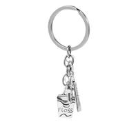 Amosfun Llavero Dentista Creativo De Metal Plateado Con DiseñO De Cepillo Y Pasta De Dientes Accesorio Para OdontóLogos E Higienistas Regalo Original Para Profesionales Dentales 2.83X1.14X0.11In