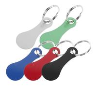 Amosfun Llavero Fichas para Carrito de Compras, 5 Piezas en Acero Inoxidable, Colgante Simbólico Multicolor, Fichas Portátiles para Supermercado y Uso Diario