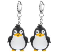 Amosfun Llavero PingüIno Led Con Sonido Personalizable 2 Piezas Colgante Negro De Metal Y PláStico Para Llaves IluminacióN Para Uso Nocturno Regalo Creativo Para compañeros Y Familia