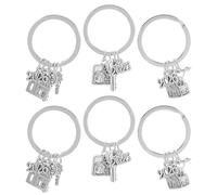 Amosfun Llaveros para Casa Nueva 6 Piezas 2026, Juego de Llaveros Colgantes en Forma de Casa y Alas, Recuerdo para Inauguración, Obsequio para Nuevos Propietarios y Fiesta de