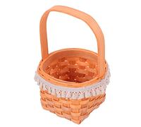 Amosfun Mini Cesta de Madera Tejida Portátil, Ligera Fina Elaboración, Adecuado para Exposición en Ventanas y Almacenamiento de Frutas Pequeñas